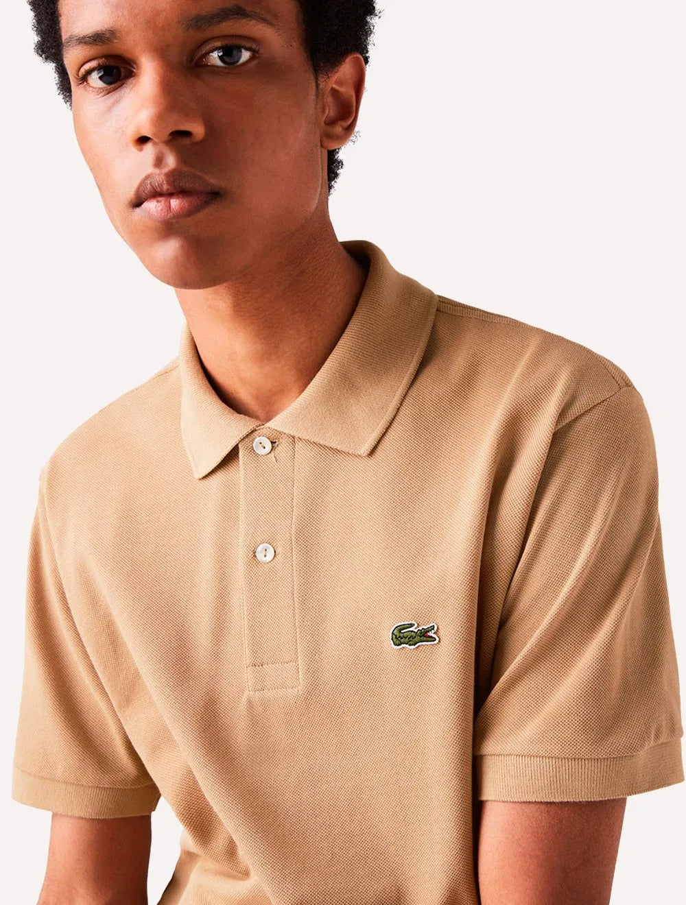 Camisa Polo Lacoste Masculina L.12.12 Cáqui
