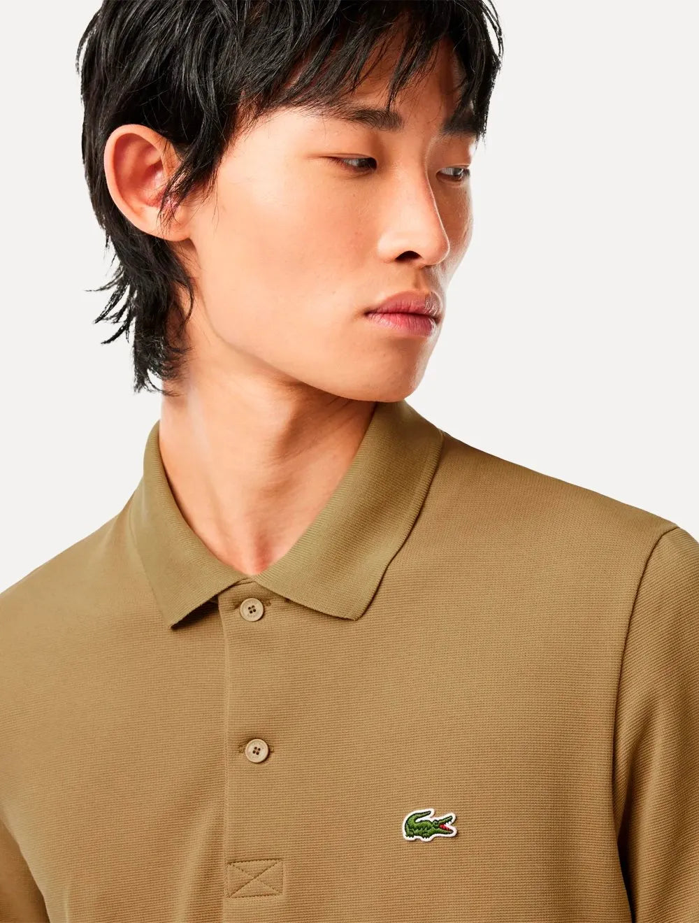Polo Lacoste Masculina Regular Classic Stretch Marrom