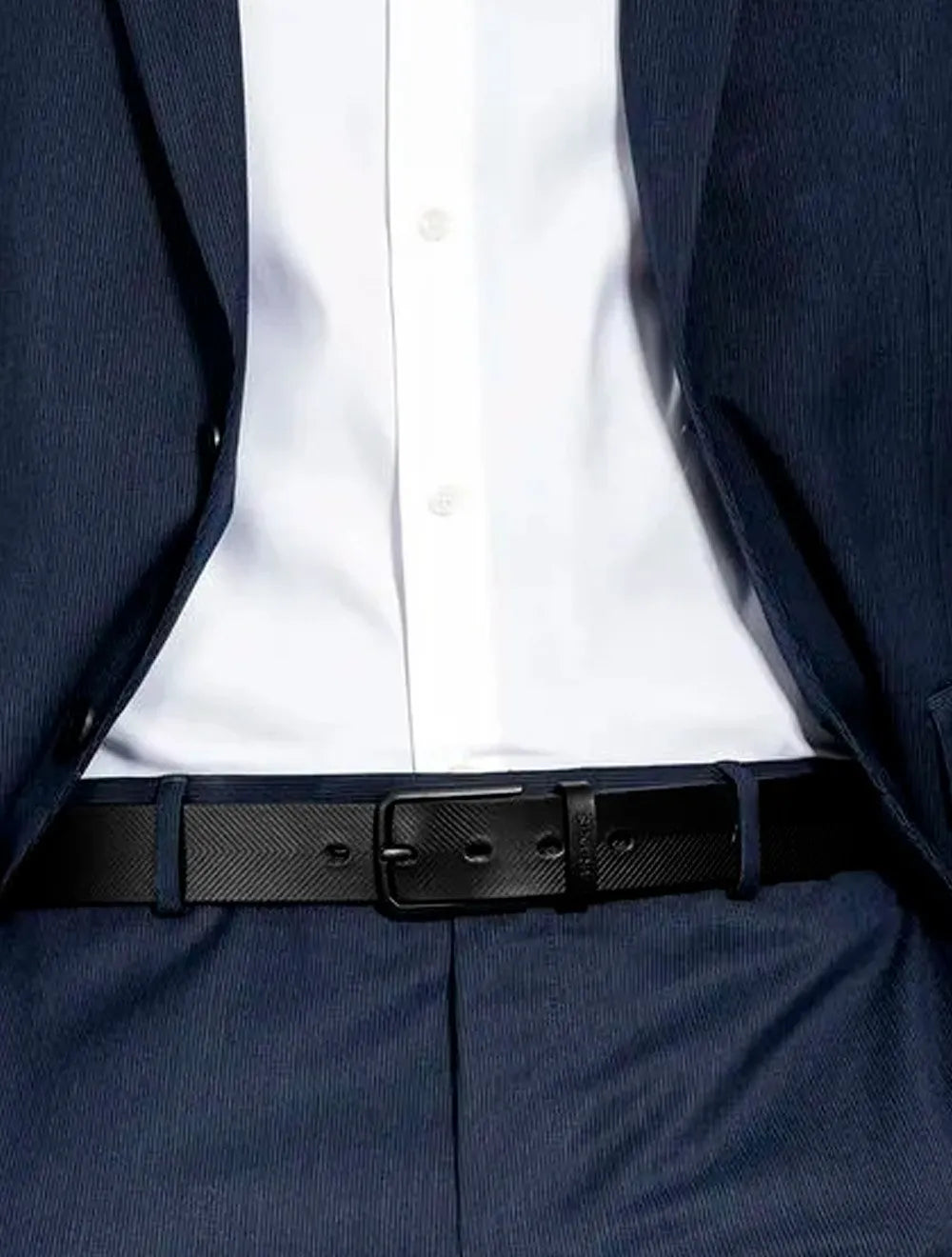 Cinto Aramis Masculino Básico Couro Chevron Preto