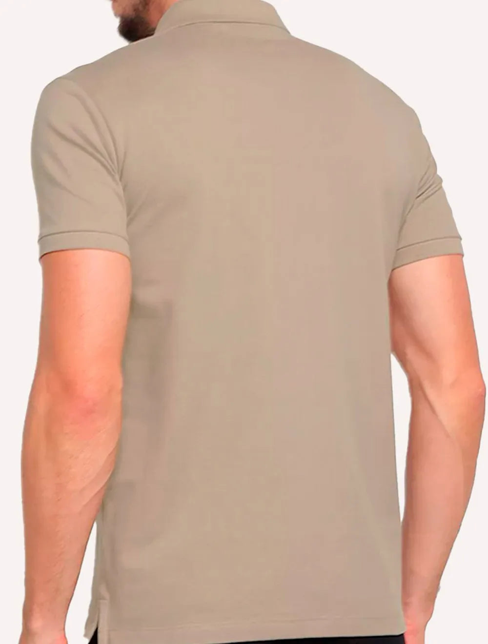 Polo Calvin Klein Masculina Piquet Slim Básica Sem Friso Cáqui Médio