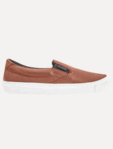 Tênis Dudalina Masculino Zara Slip On Couro Mistral Logo Marrom