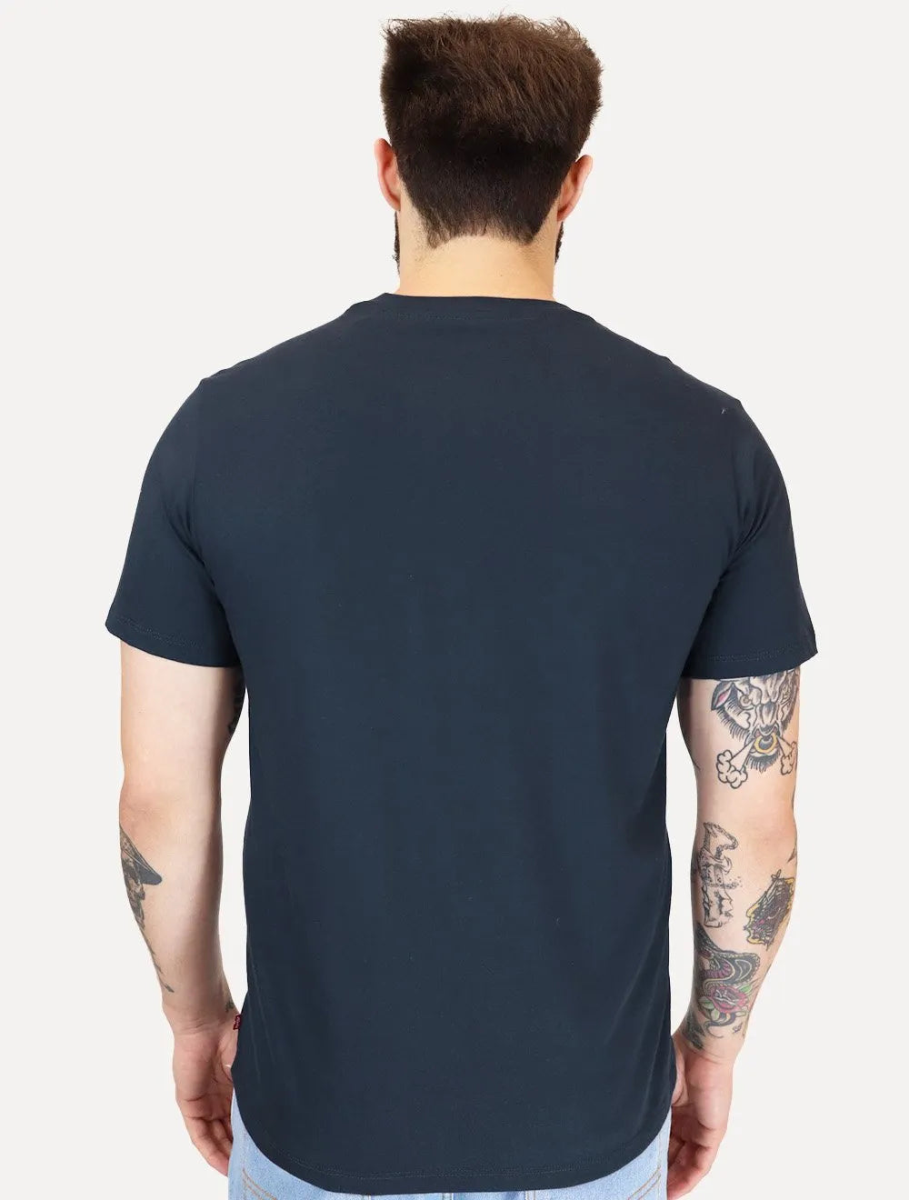 Camiseta Levis Masculina Relaxed Center Logo Stripe Azul Marinho