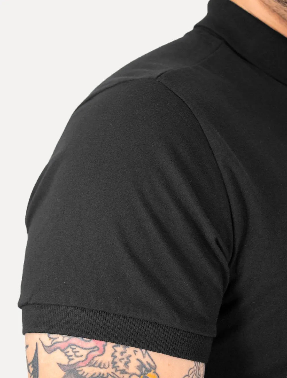 Polo Colcci Masculina Piquet Dark Logo Preta
