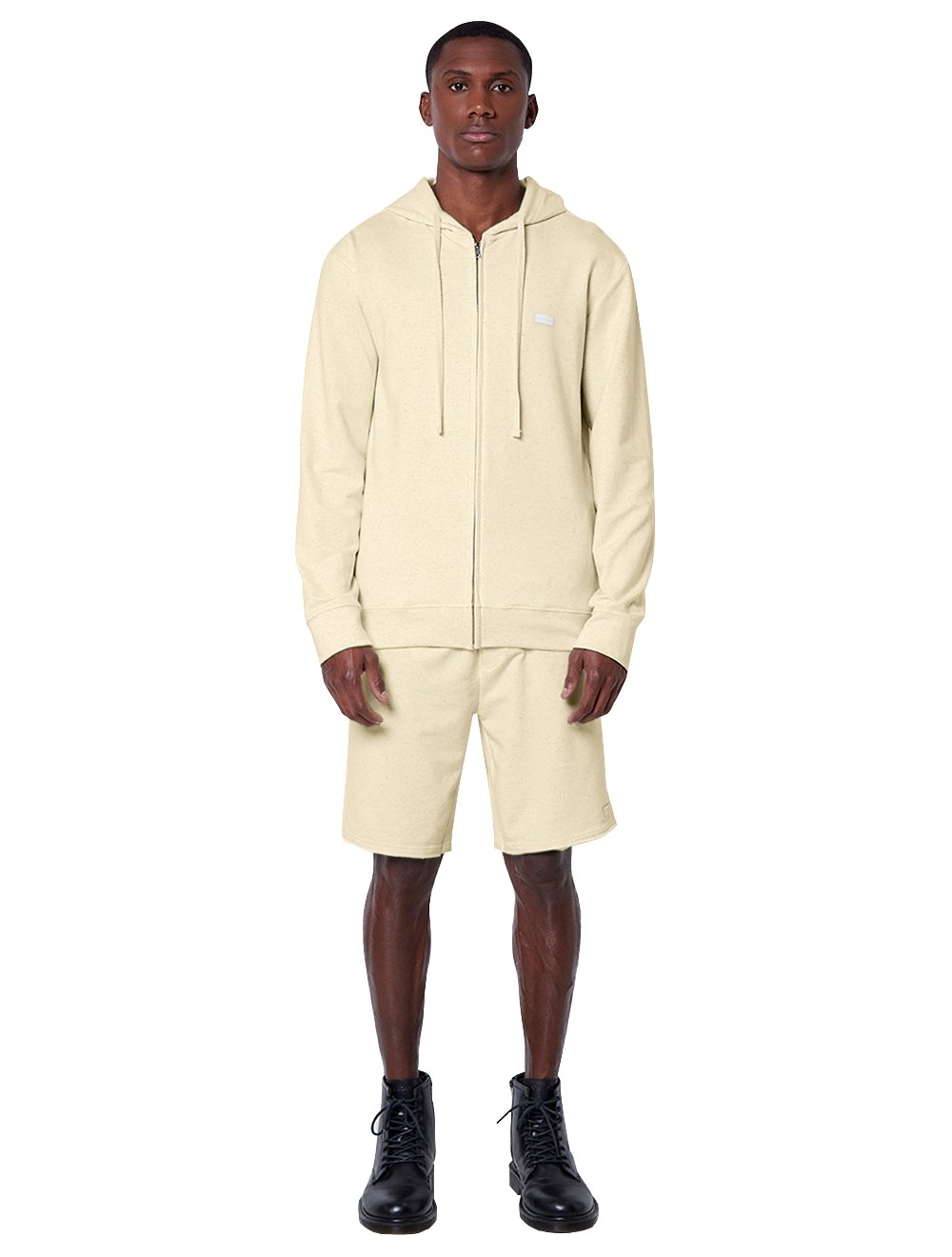 Moletom John John Masculino Hoodie New Tag Logo Areia Mescla