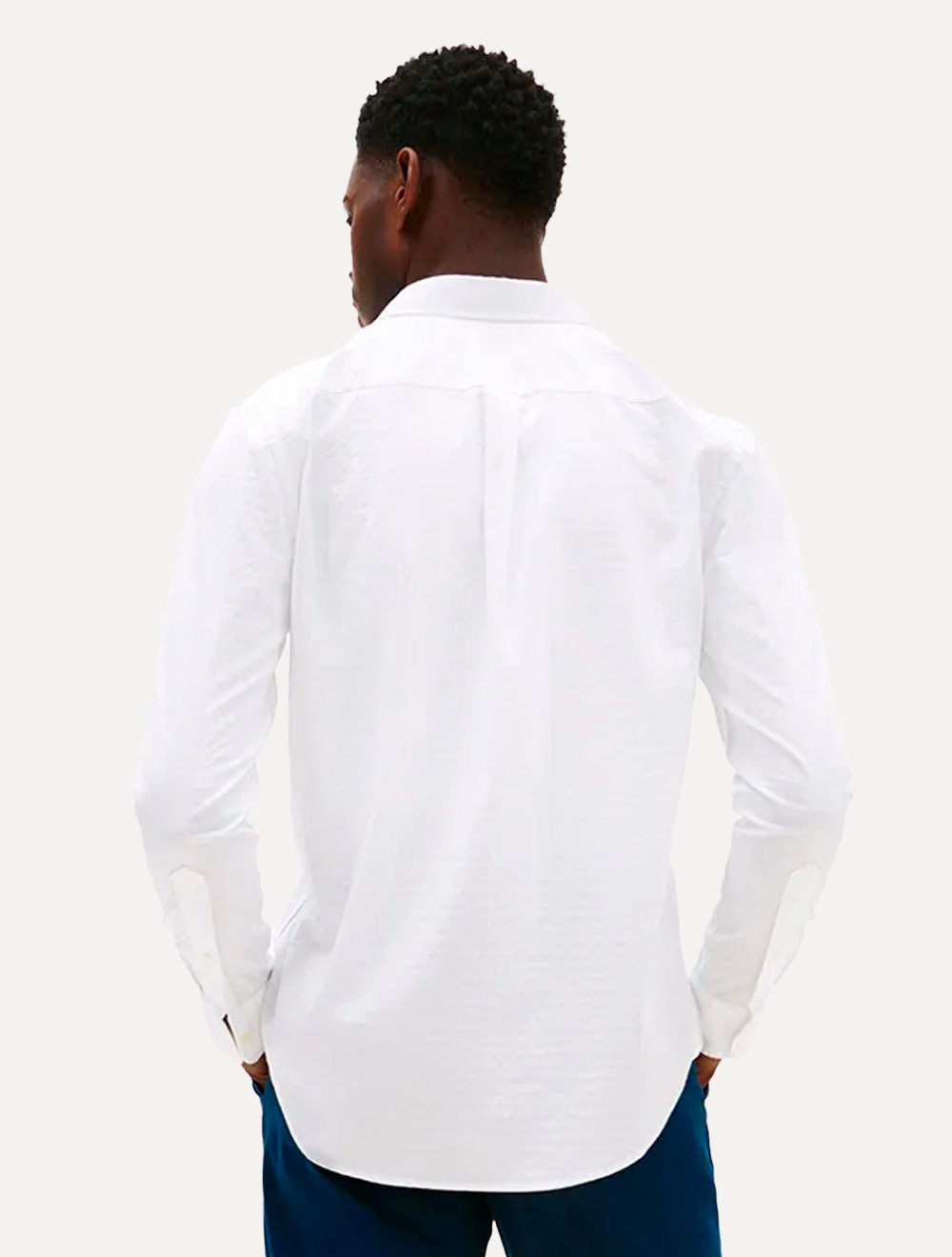 Camisa Tommy Hilfiger Masculina Regular Flex Pop Dobby Branco