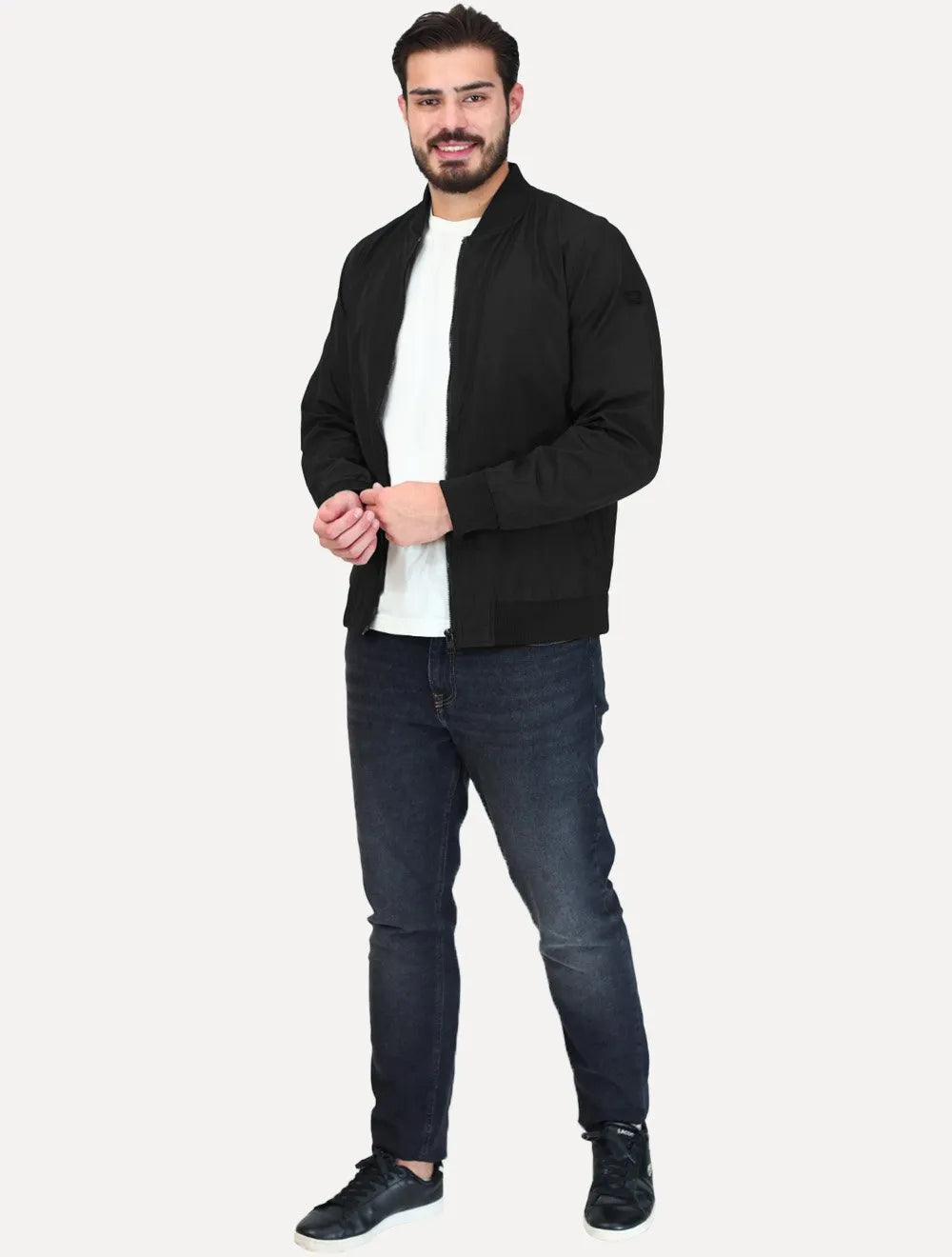 Jaqueta King & Joe Masculina Nylon Premium Bomber Preta