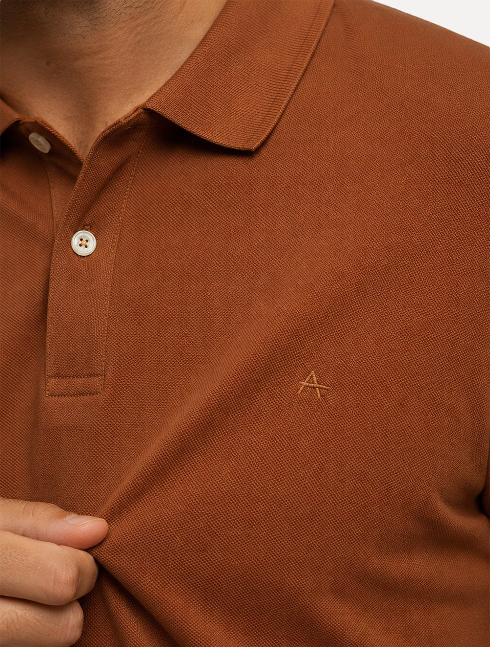 Polo Aramis Masculina Basic Piquet Mono Terracota