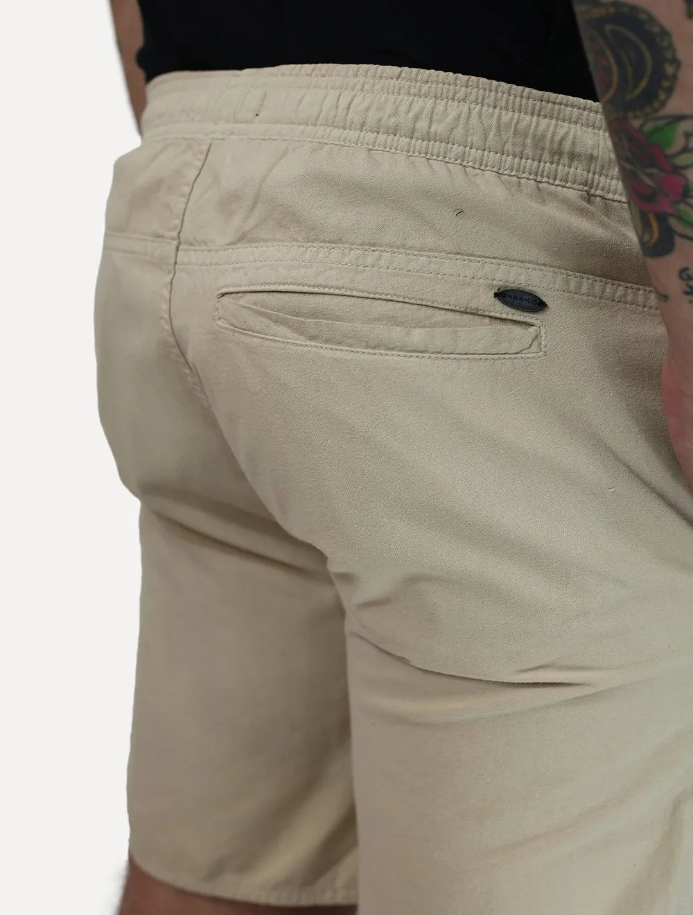 Short Aramis Masculino Elástico Color Liso Cáqui
