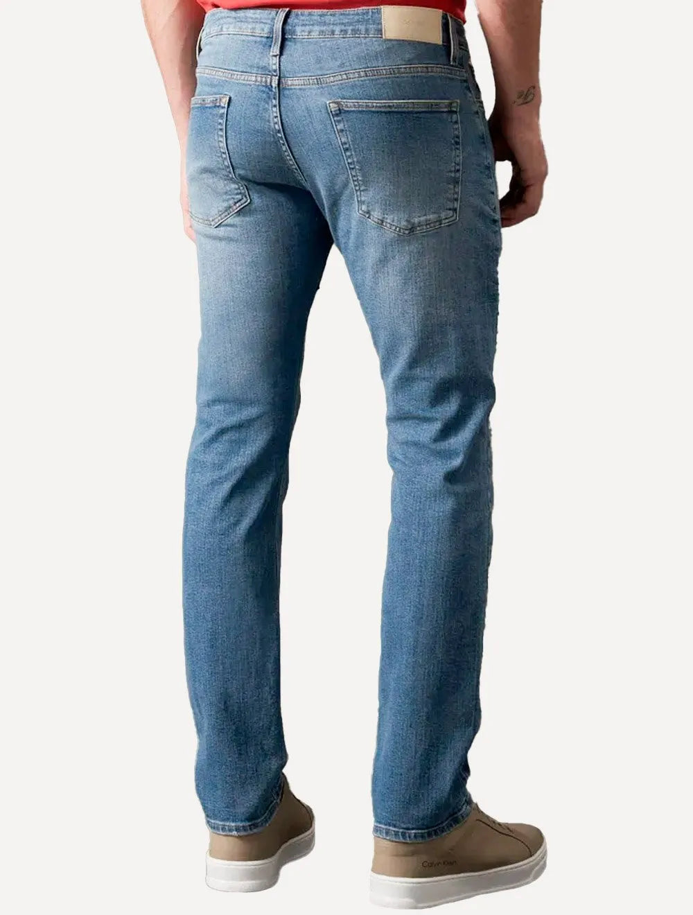 Calça Calvin Klein Jeans Masculina Slim 5 Pockets Azul Médio