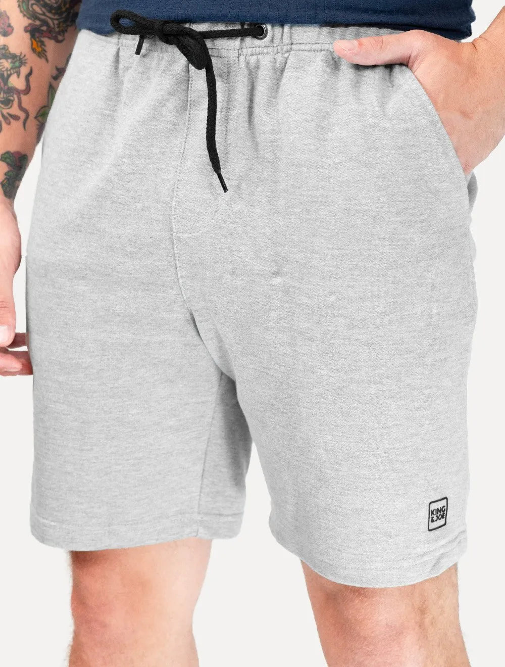 Bermuda King & Joe Masculina Moletom Comfort Logo Rubber Cinza Mescla