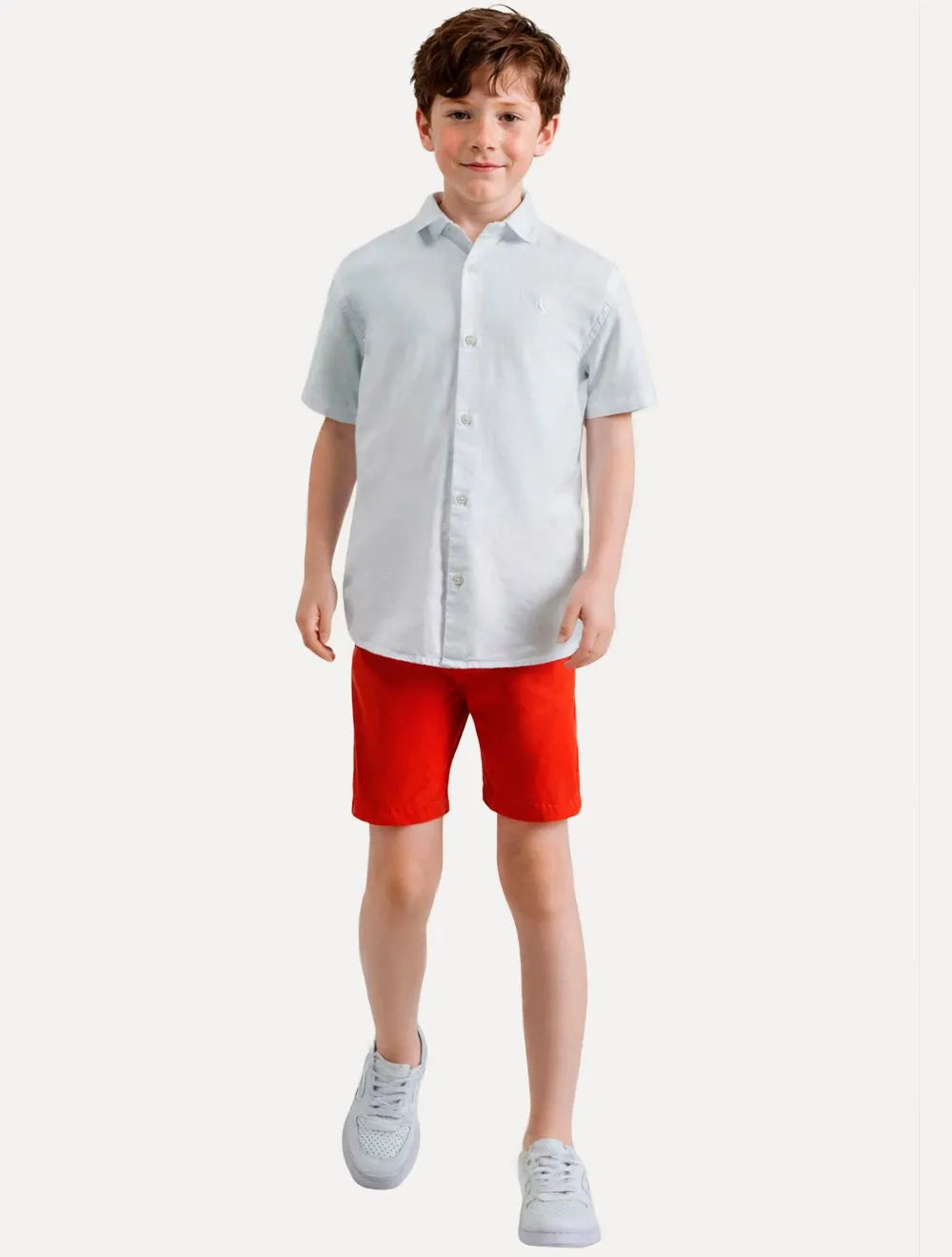 Bermuda Reserva Infantil Sarja Alfaiataria Vermelho