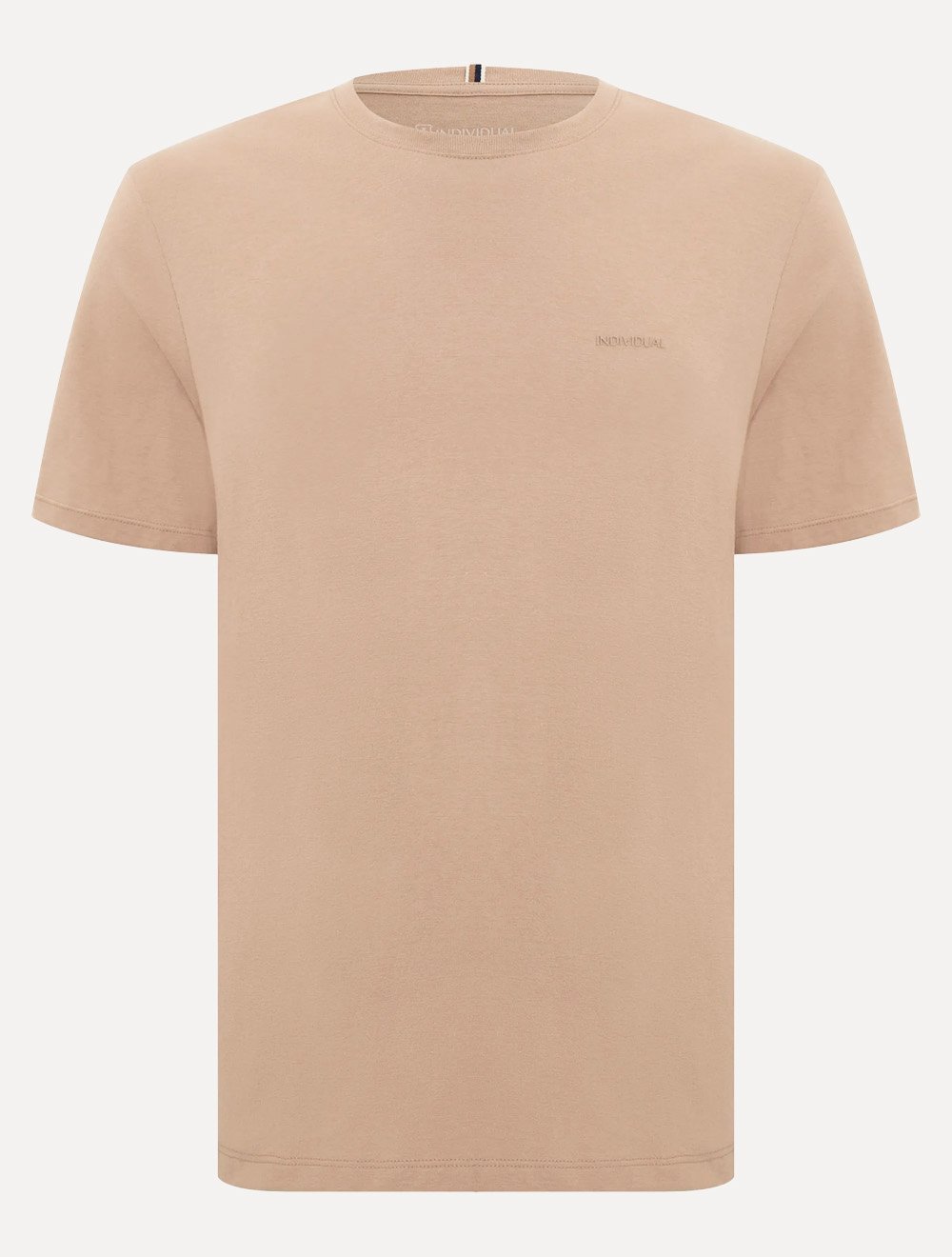 Camiseta Individual Masculina Comfort Relevo Silk Logo Cáqui Médio