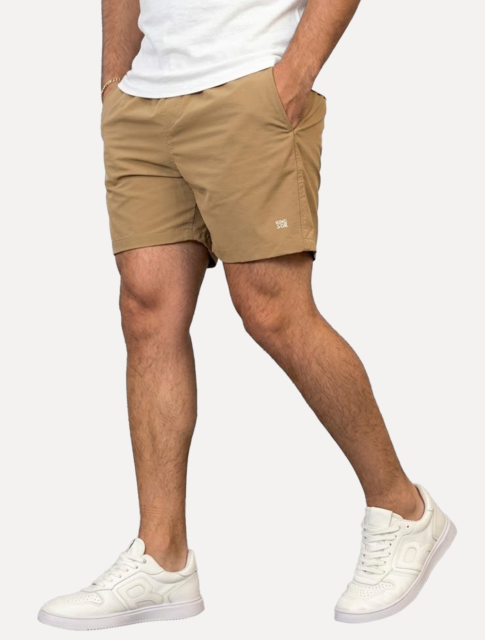 Short King & Joe Masculina Nylon Flex Ripstop Areia