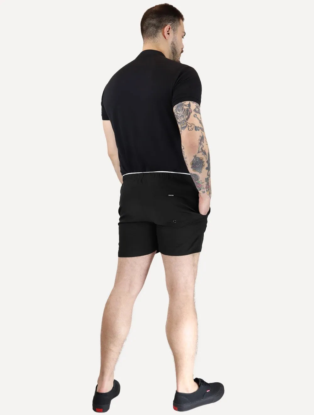 Short Calvin Klein Swimwear Masculino D'Água Pride Colors Preto