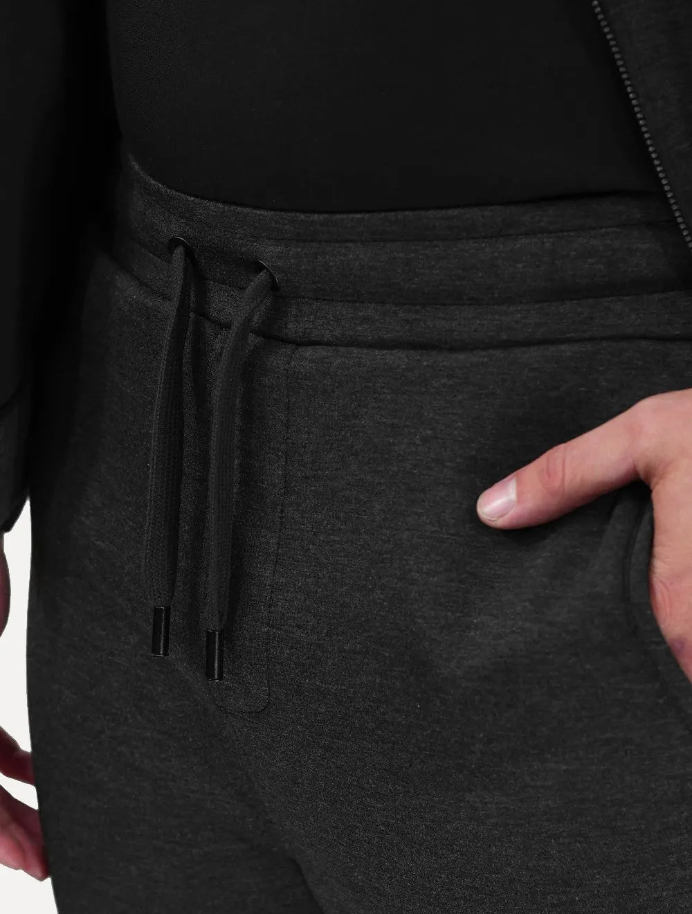 Conjunto Dixen Agasalho com Zíper Frontal Bolso Canguru Preto