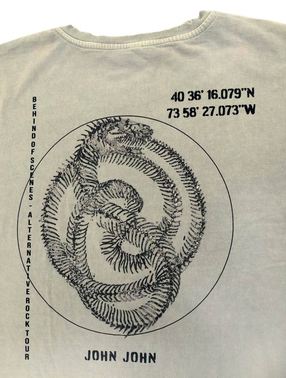 Camiseta John John Masculina Relaxed Snake Bone Cinza Claro