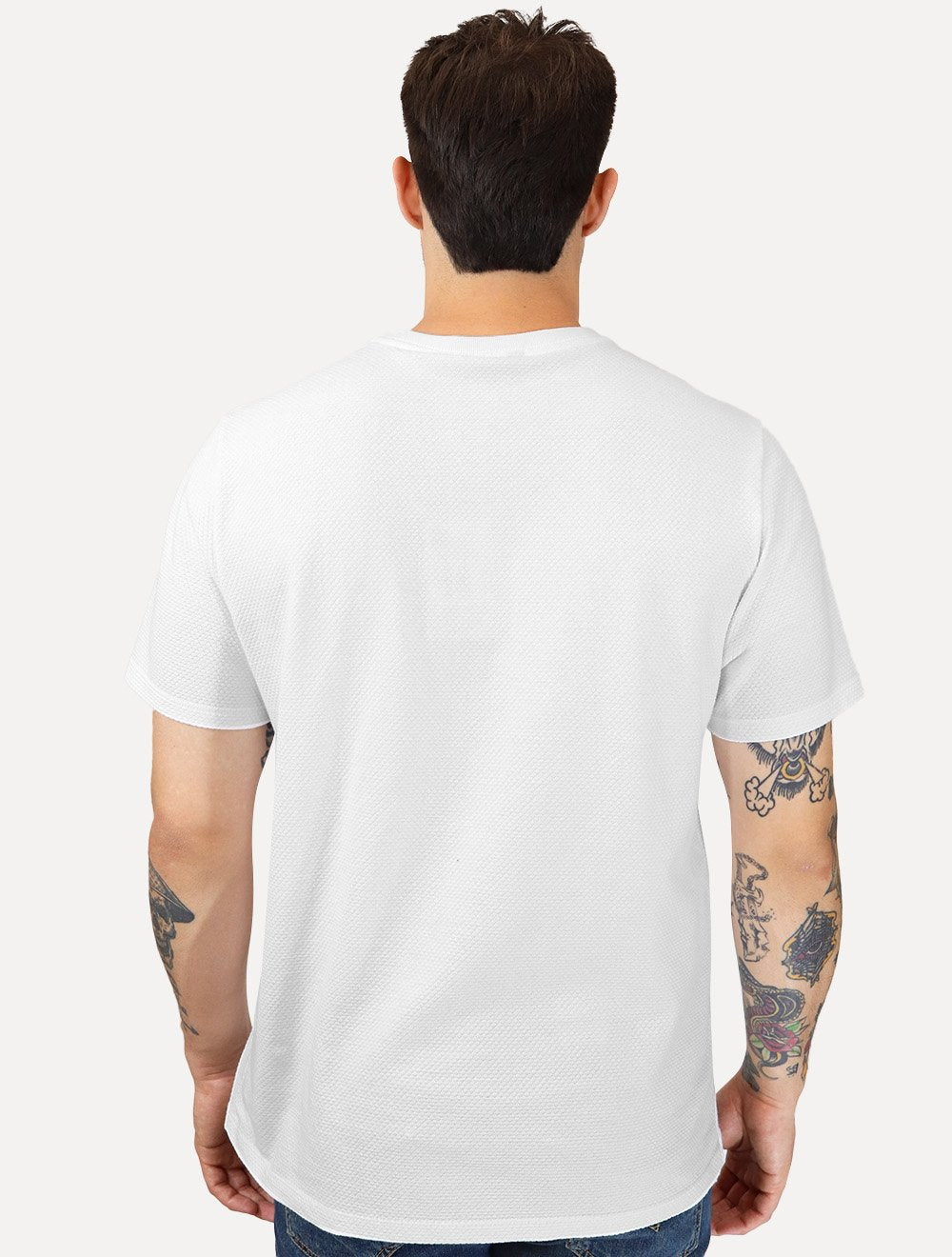 Camiseta Dudalina Masculina Textura Mono Logo Branca