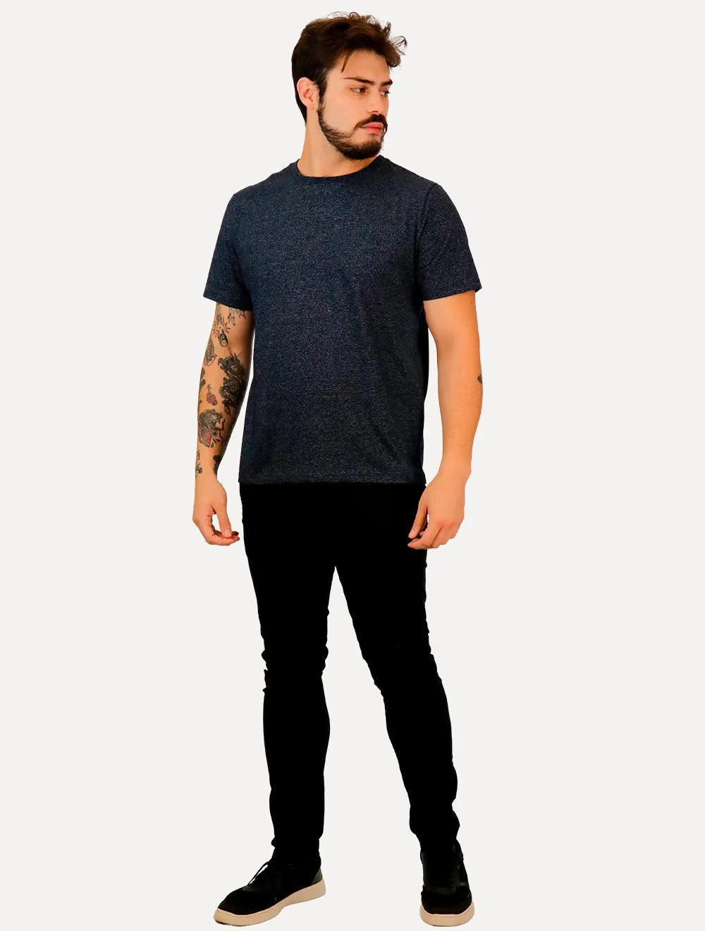 Camiseta Dudalina Masculina Listra Noise Azul Marinho