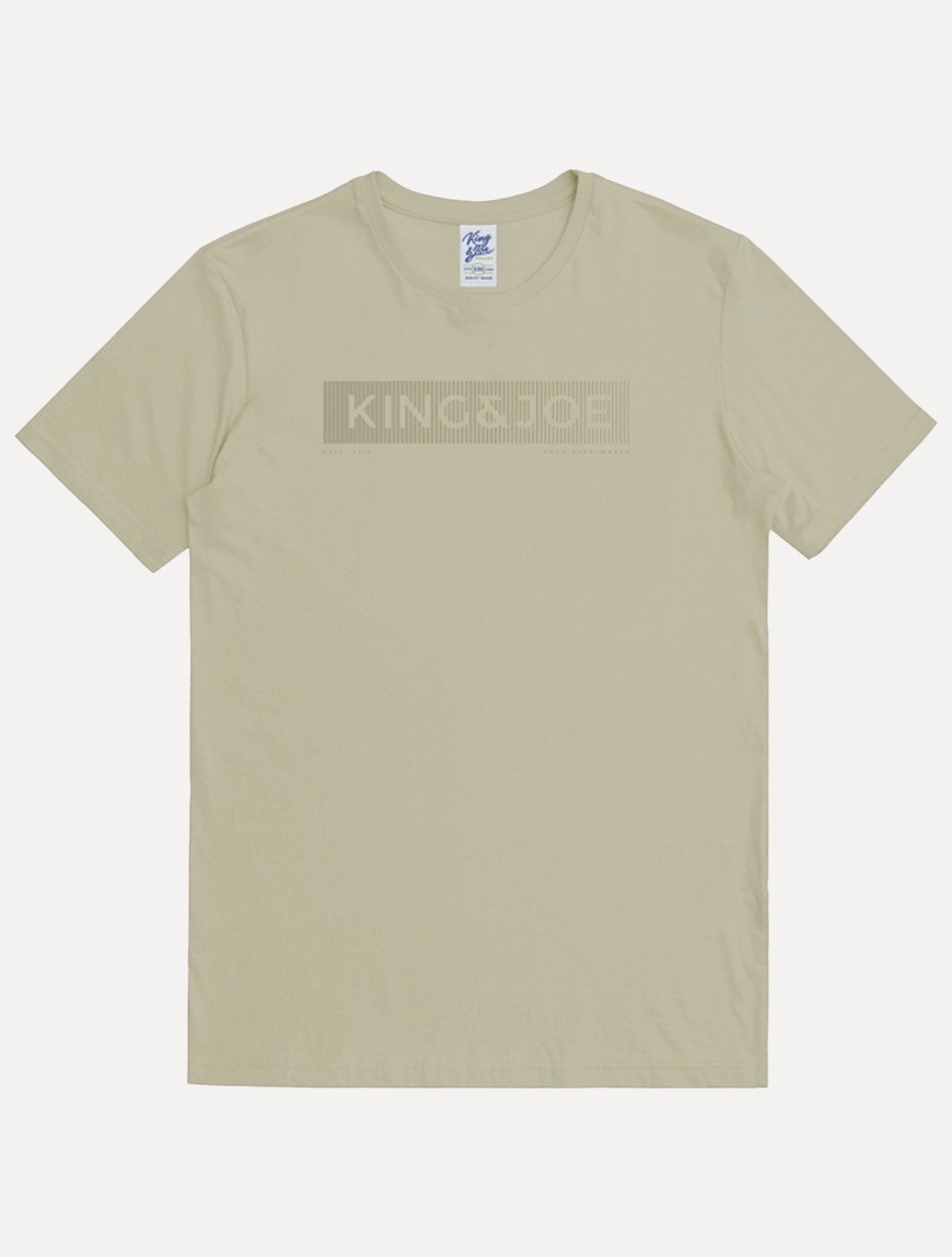 Camiseta King & Joe Masculina Premium Cotton Flex Block Stripe Cáqui