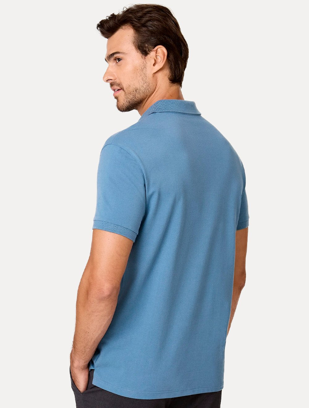 Polo Dudalina Piquet Essential Color Azul Médio