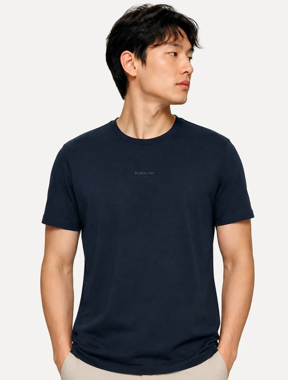 Camiseta Dudalina Masculina Regular Fit Basic Azul Marinho