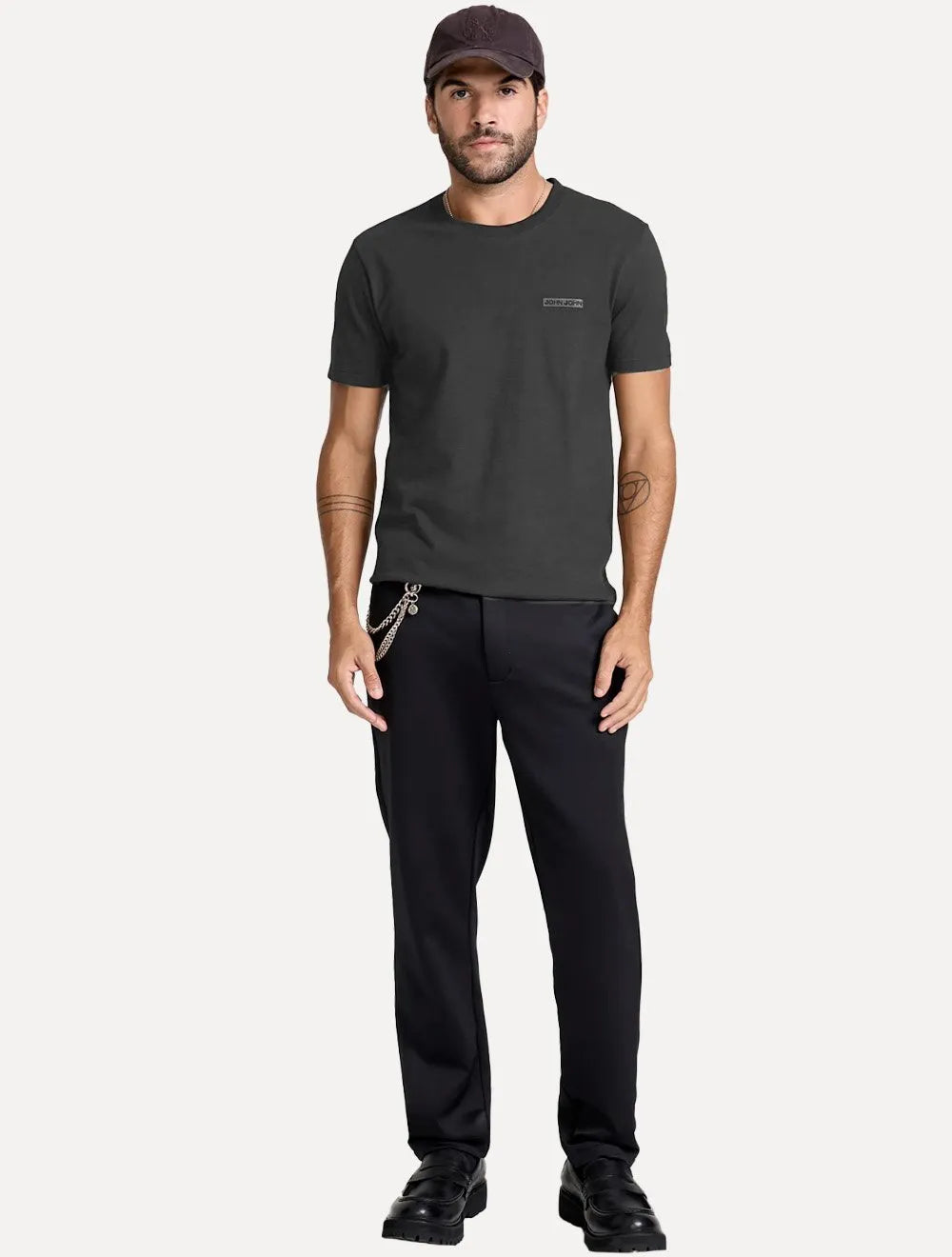 Camiseta John John Slim Fit Flame Cinza Escuro