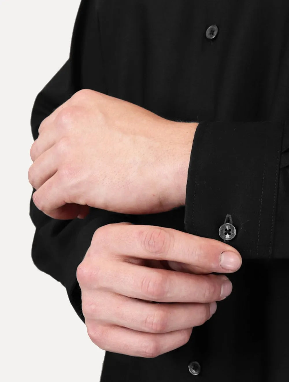 Camisa Dudalina Masculina Comfort Tricoline Lisa Preta