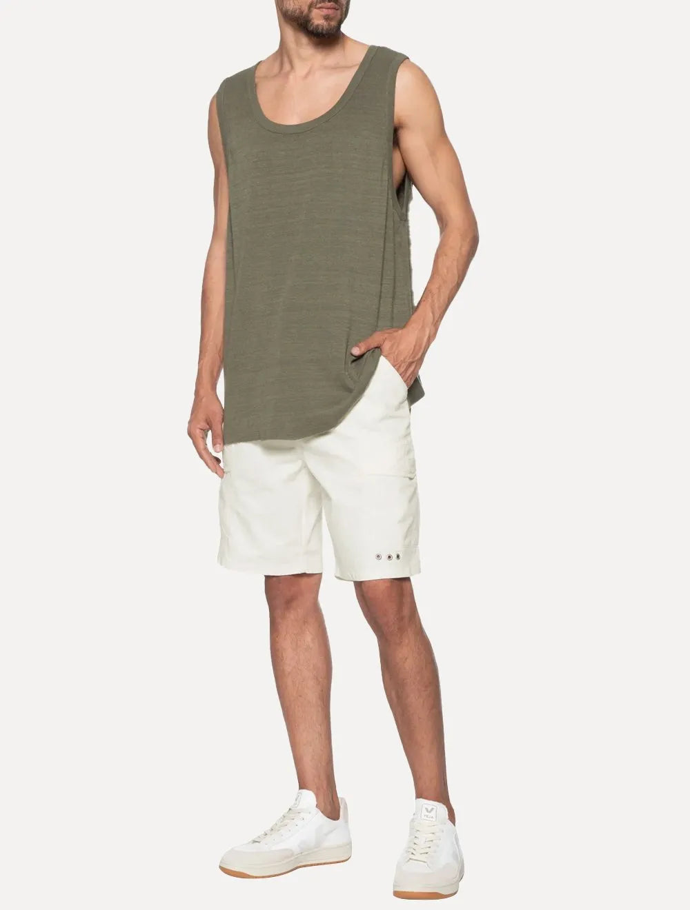 Bermuda Osklen Masculina Cargo Casual Nova Crystal Off-White