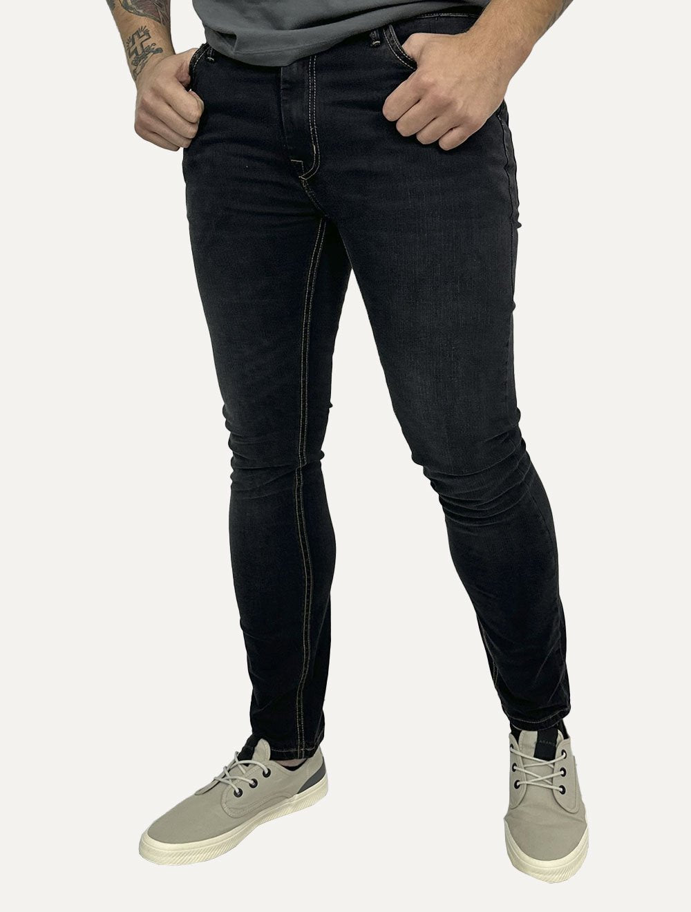 Calça King & Joe Jeans Masculina Skinny Black Preta