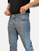 Calça Calvin Klein Jeans Masculina Slim 5 Pockets Azul Médio