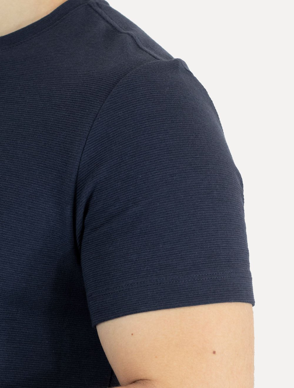 Camiseta Aramis Masculina Regular Textura Ottoman Azul Marinho