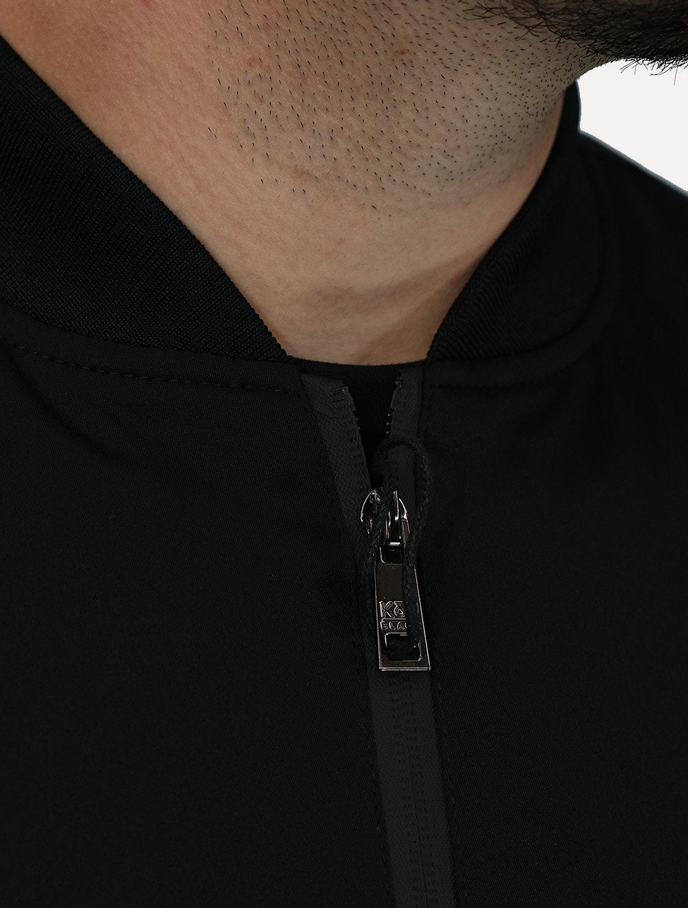 Jaqueta K&J Black Masculina Nylon Premium Gola Bomber Preta