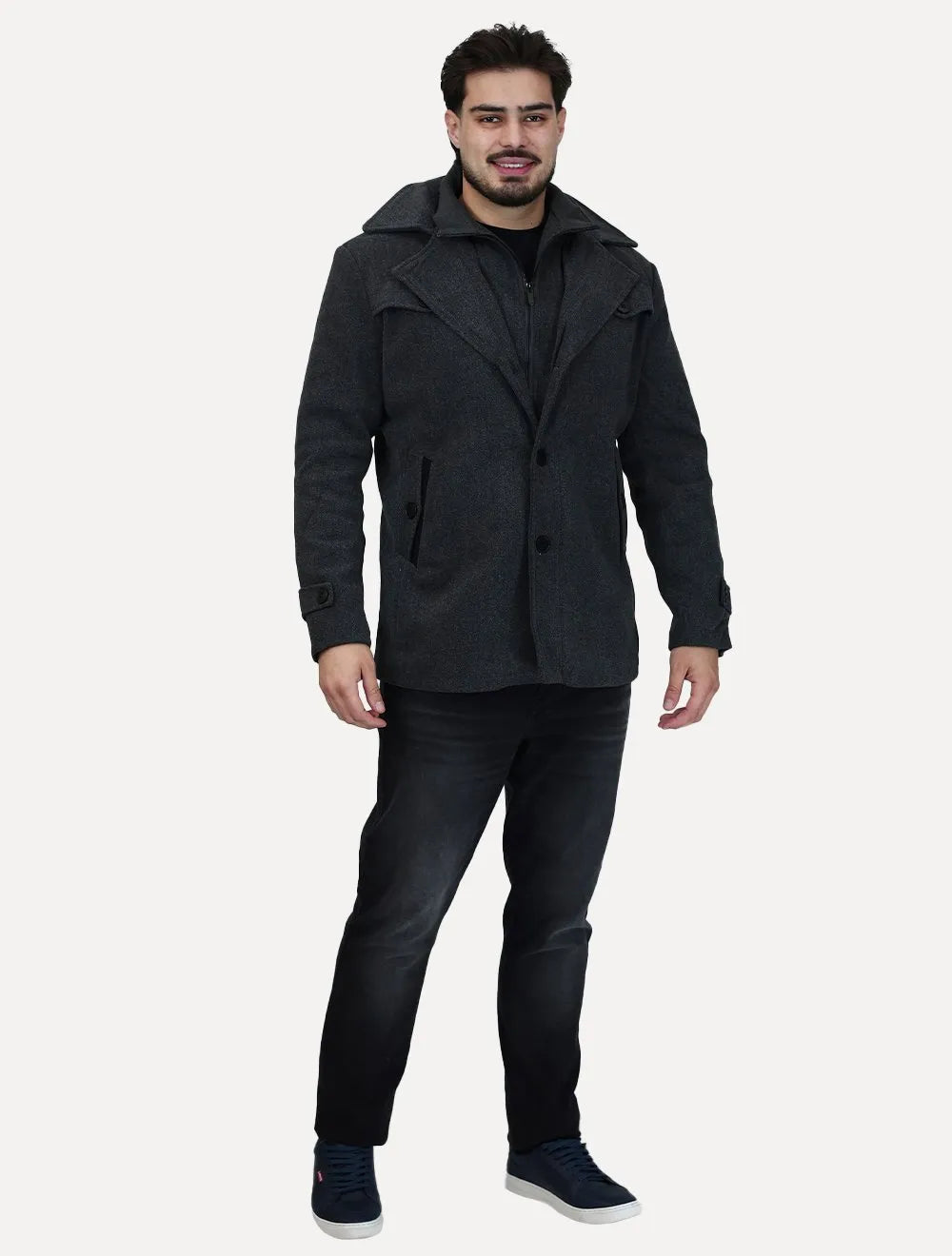 Casaco Dixen Blazer Gola Removível Cinza