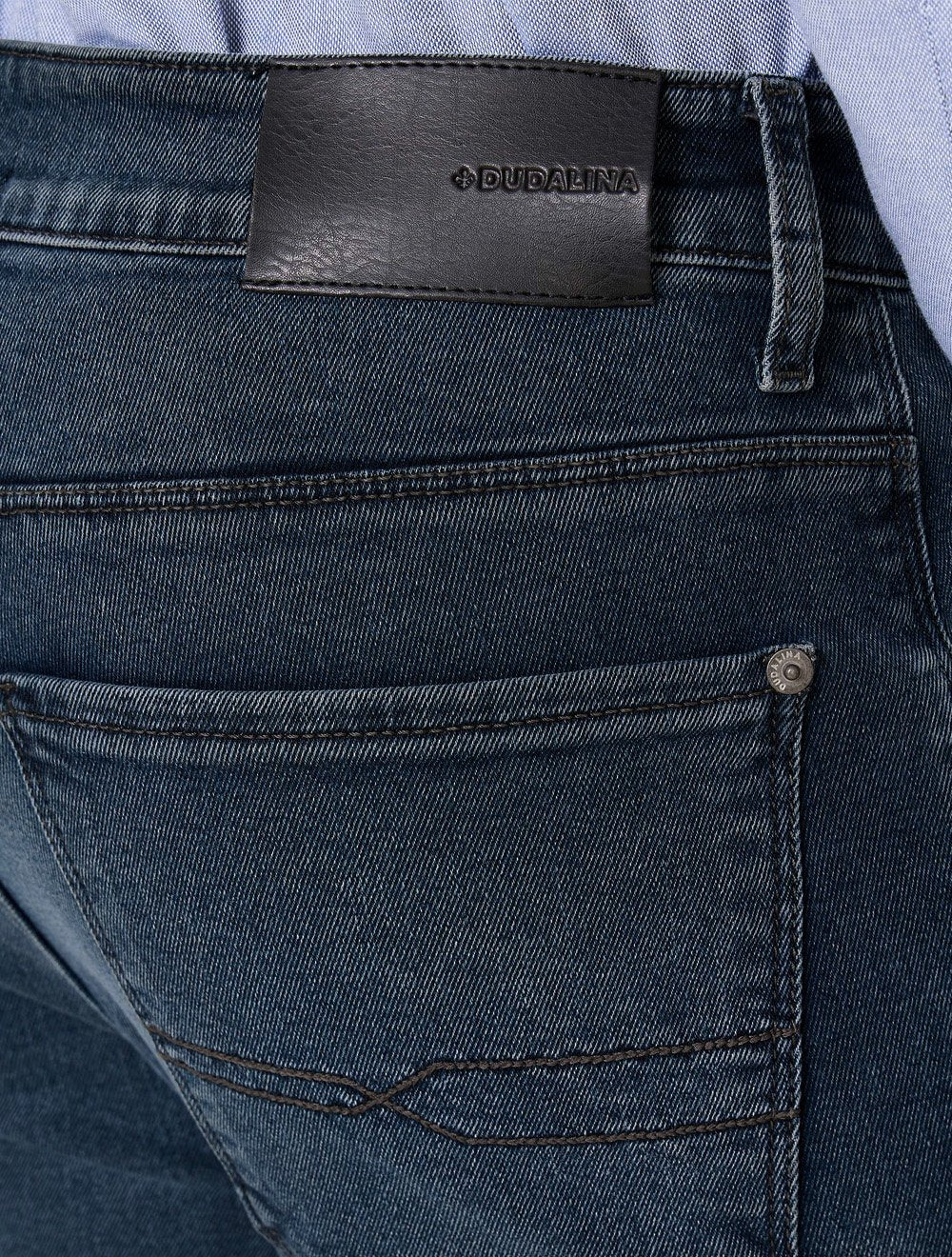 Calça Dudalina Jeans Masculina Right Vintage Azul Médio