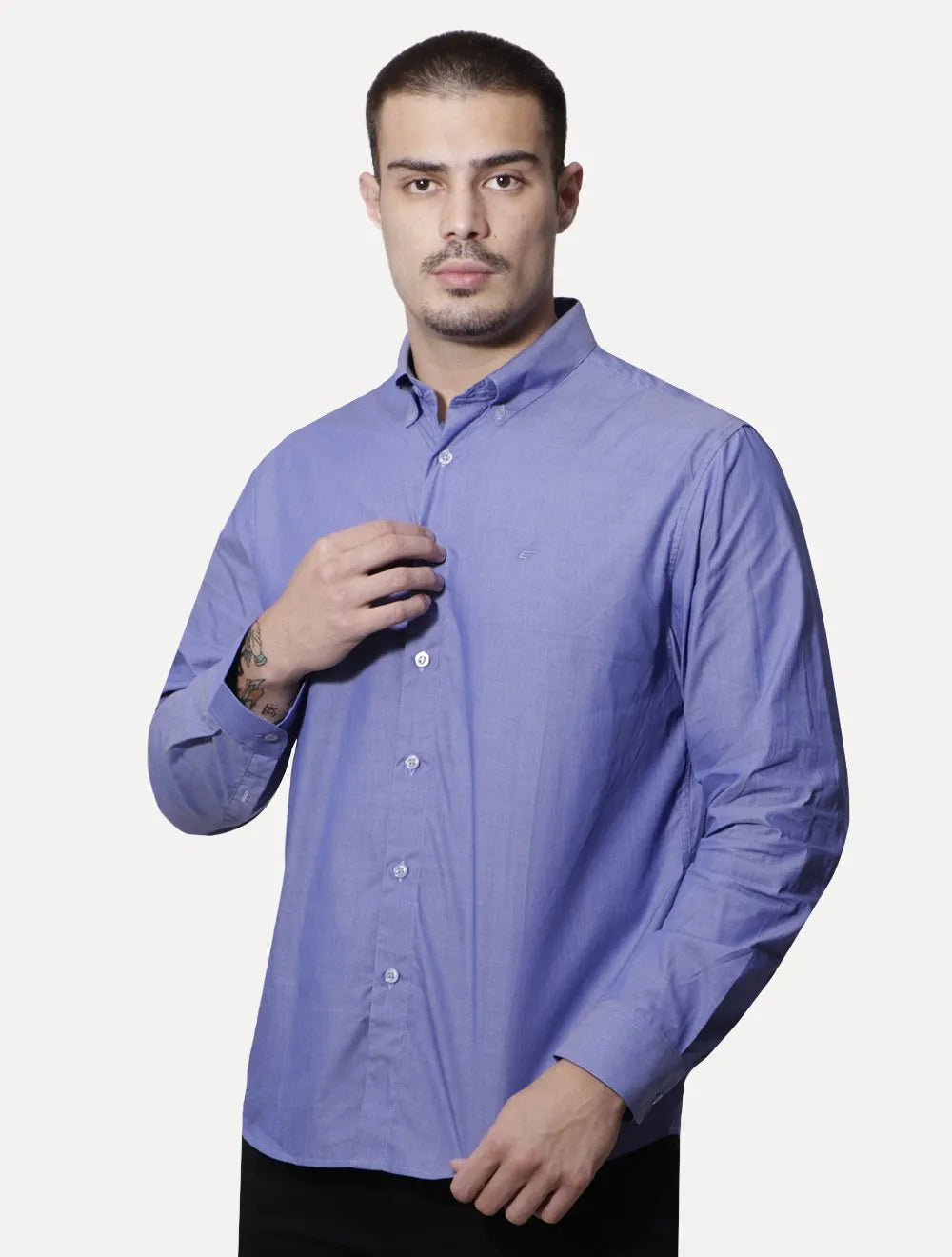 Camisa Ellus Masculina Tricoline Water Stripe Classic Azul