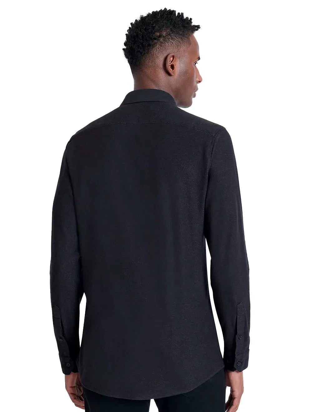 Camisa Aramis Masculina Manga Longa Slim Malha Dupla Preta