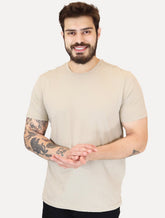 Camiseta Calvin Klein Jeans Masculina Crewneck Essentials Cáqui Claro