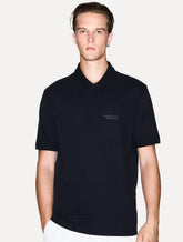 Polo Armani Exchange Regular Fit Light Logo Milano Azul Marinho