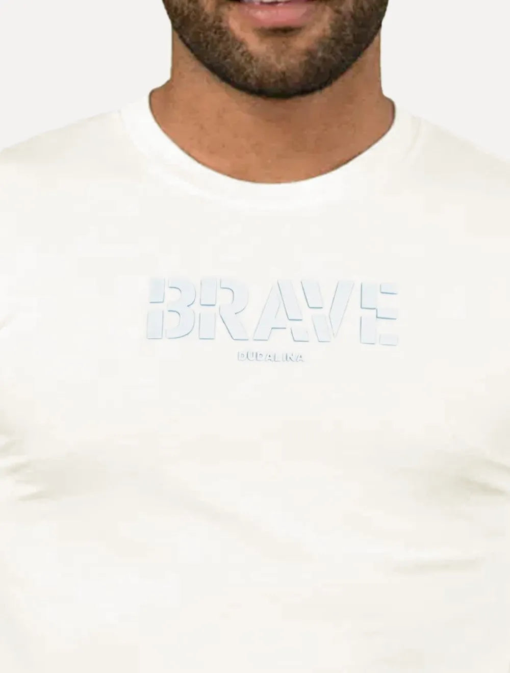Camiseta Dudalina Masculina Regular Brave Relevo Off White