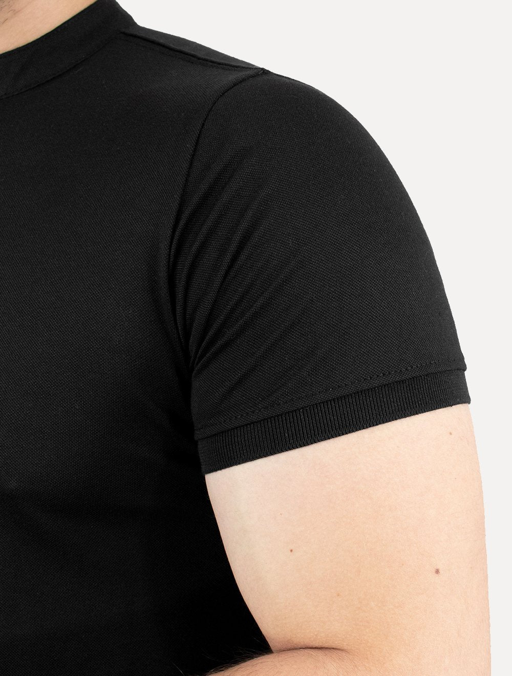 Polo Dixen Masculina Piquet Gola Padre Lisa Preta