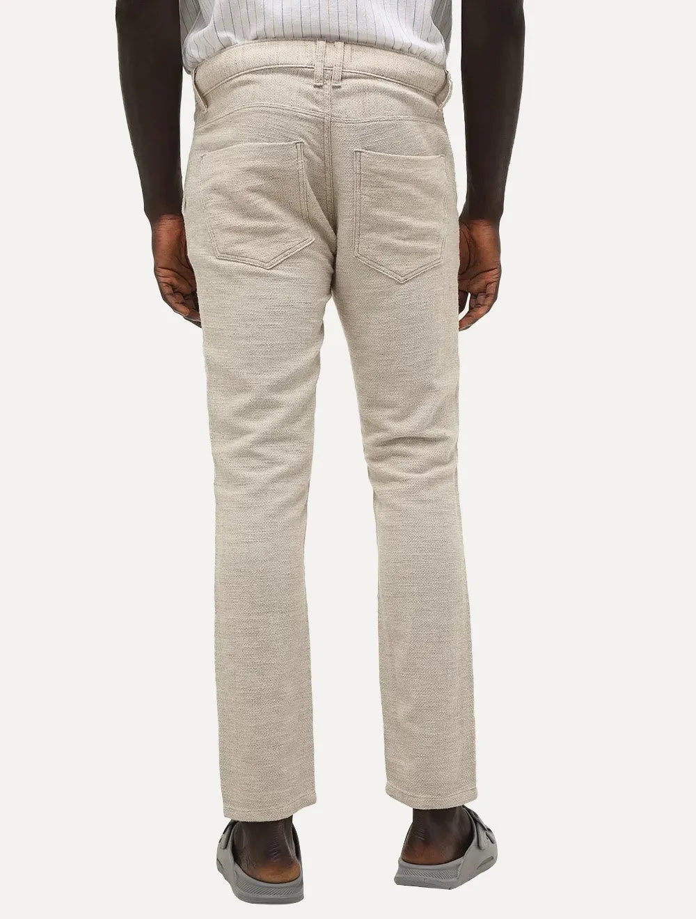 Calça Dudalina Masculina Sarja Slim Chino Cáqui Claro Mescla