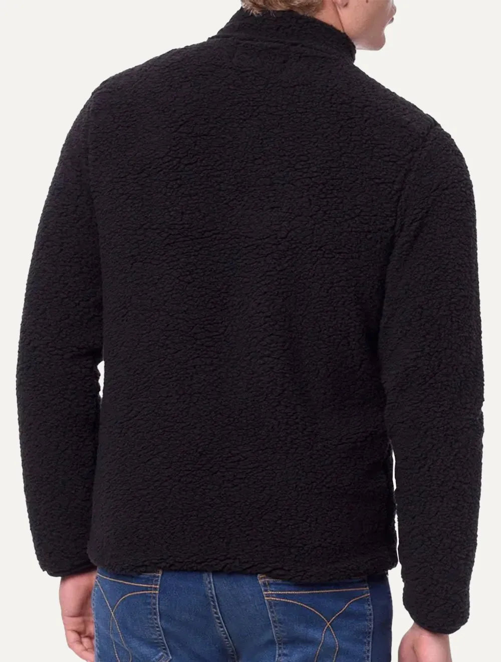Blusa Calvin Klein Jeans Masculina Sherpa CK Logo Preta