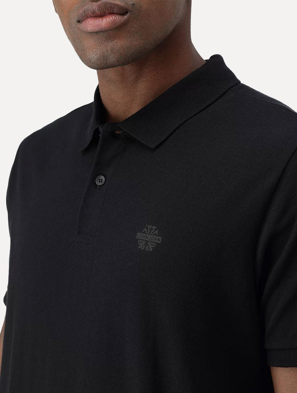 Polo John John Masculina Light Transfer Preta