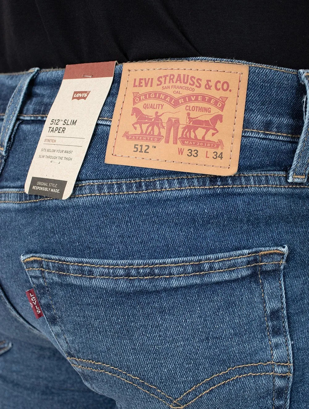 Calça Levis Jeans Masculina 512 Slim Taper Brushed Azul