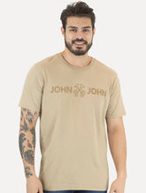 Camiseta John John Masculina JJ Basic Logo Rusty Cáqui Claro