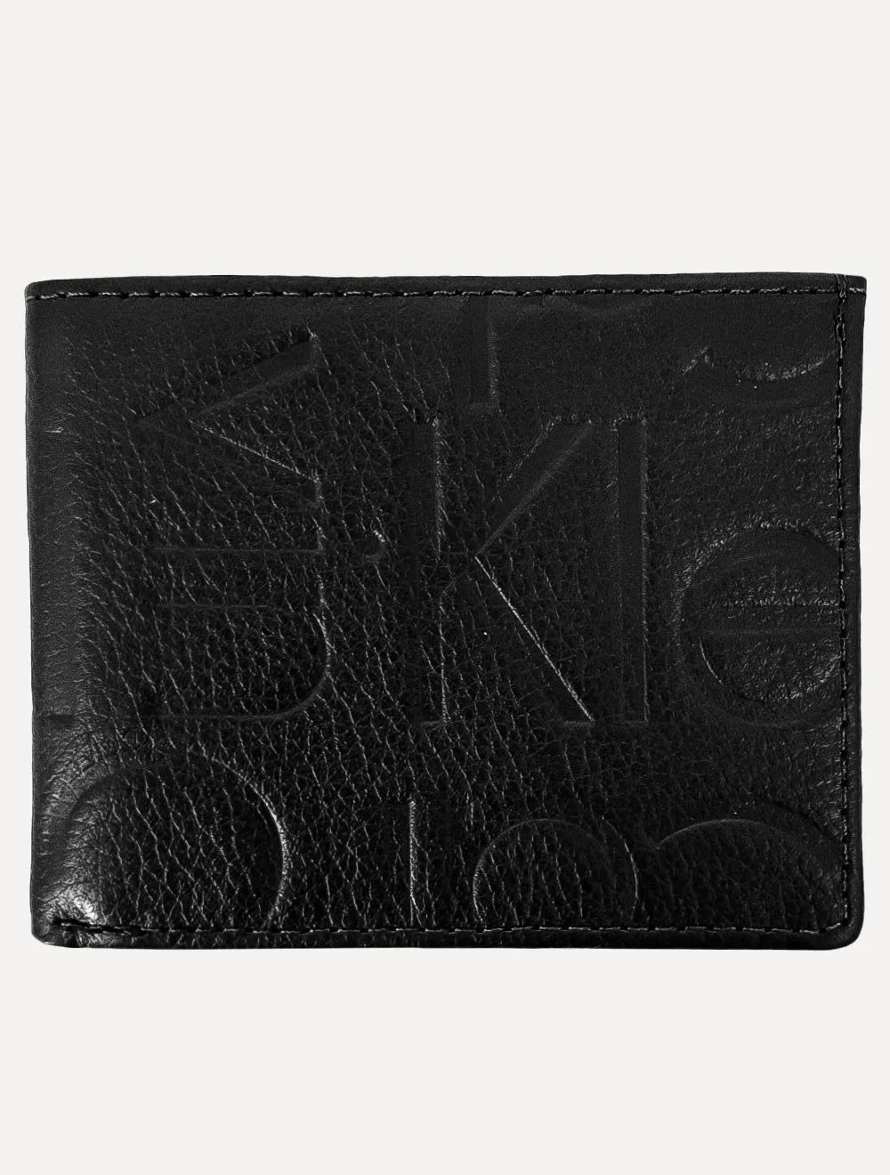 Carteira Calvin Klein Couro Logo Print Large Texture Preta