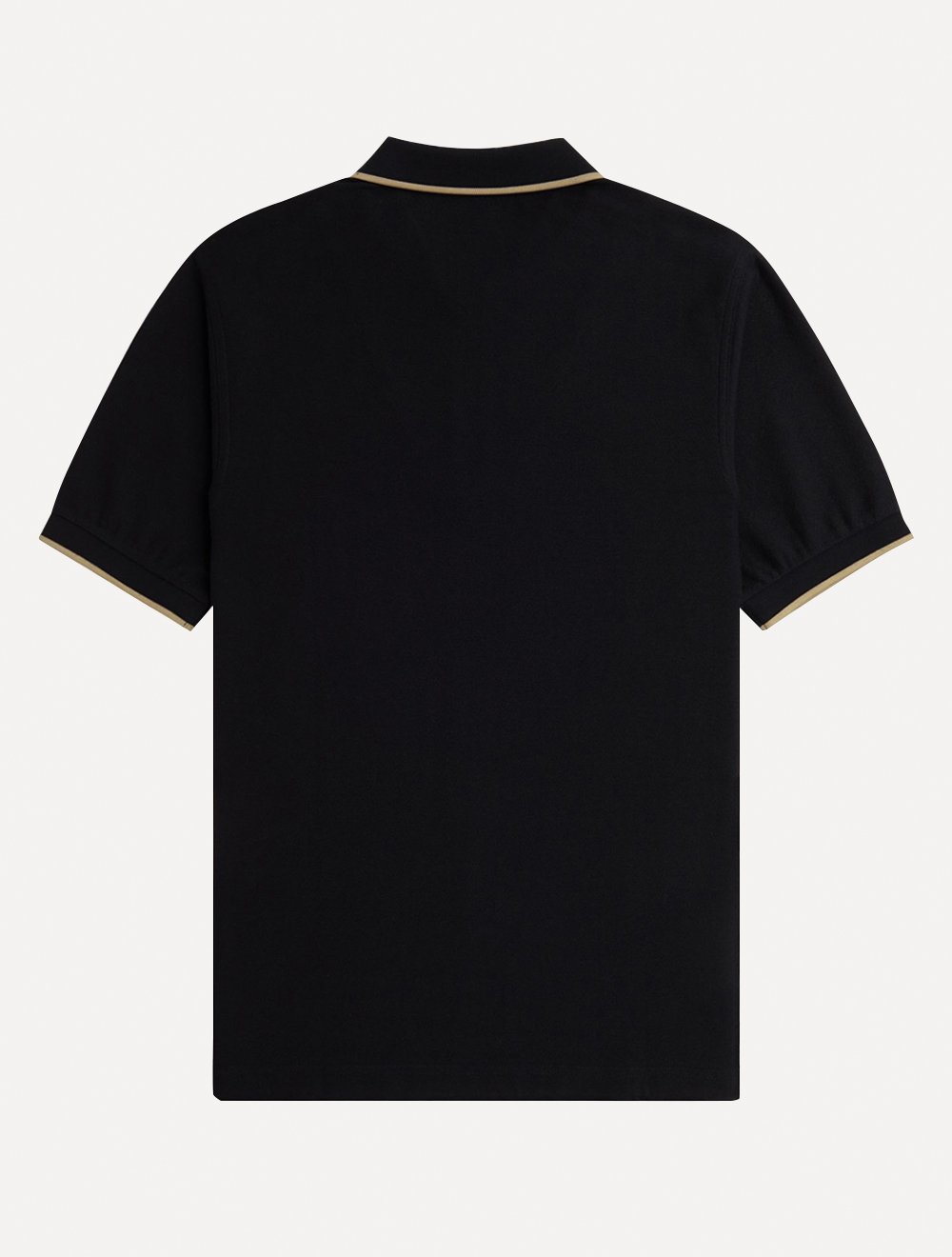 Polo Fred Perry Masculina Crepe Pique Zip Neck Preta