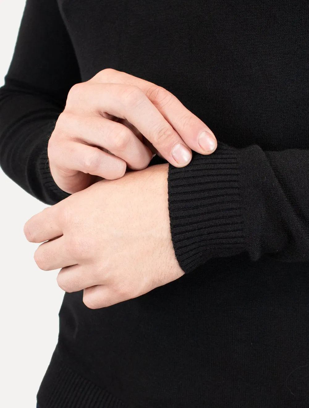 Suéter Masculino Crewneck Tricot Liso Preto