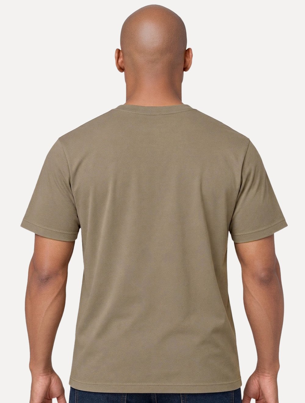 Camiseta Tommy Jeans Masculina Regular C-Neck Flag Marrom Médio