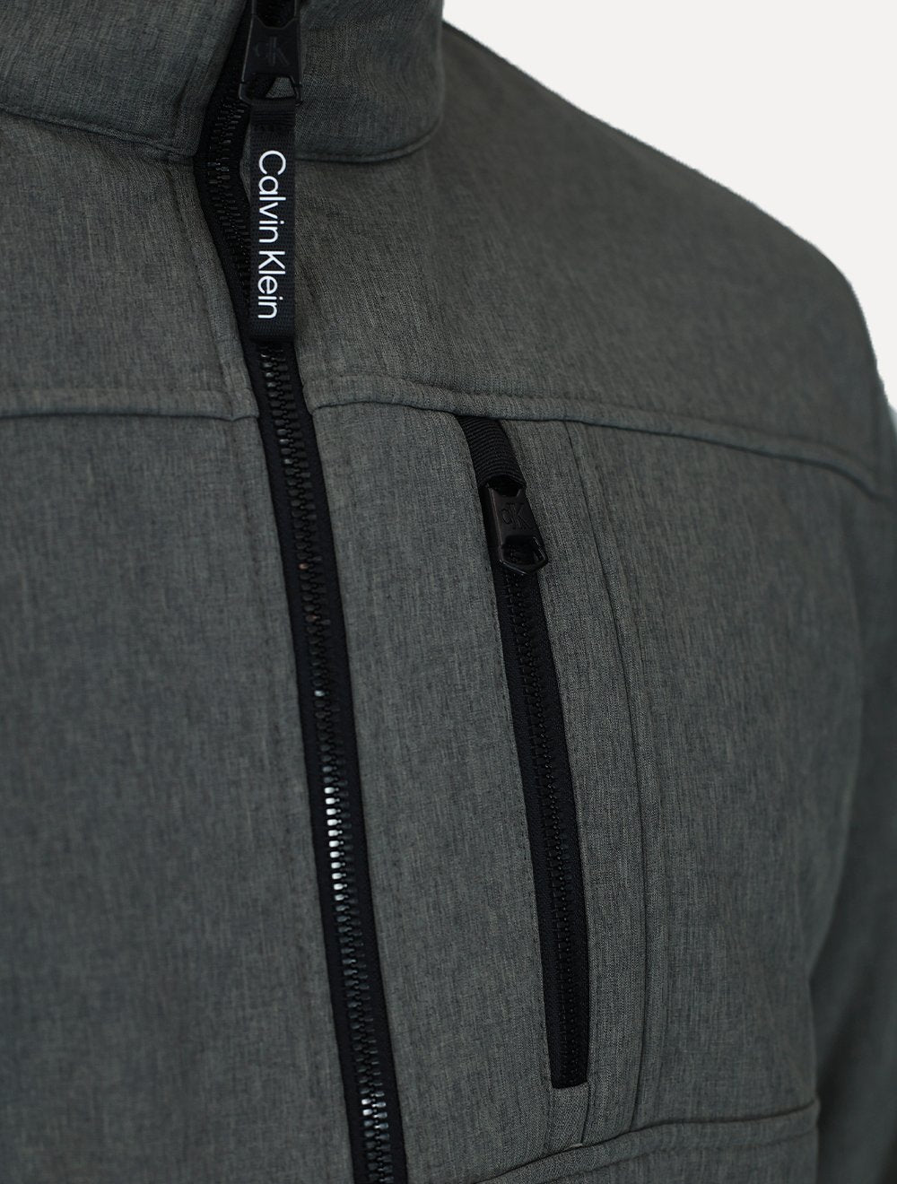 Jaqueta Calvin Klein Masculina Basic Fullziper Aquaguard Cinza Claro